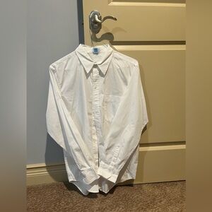 Aritzia Babaton White Oversized Button-up Shirt Size Mediumm